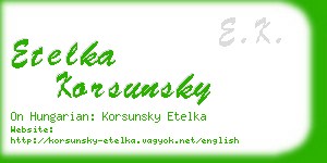 etelka korsunsky business card